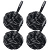 AmazerBath Loofah Sponge 75gPiece Loofah for Men Body Scrubber Bath Sponge Loofa Set of 4 Black Large