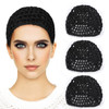 Etercycle 3 Pieces Mesh Crochet Hair Net Snoods for Women Soft Rayon Knit Crochet Hairnet Hair Cover Accessory for Sleep