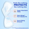 Always Infinity Feminine Pads for Women Flexfoam Pads with Wings Size 2 Heavy Absorbency Unscented 46 Count