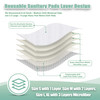 Wegreeco Reusable Menstrual Pads Soft Cloth Sanitary Pads Panty Liners 6 Pack with 1 Cloth Mini Wet Bag XLarge Luxury