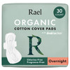 Rael Pads for Women Organic Cotton Cover Period Pads with Wings Feminine Care Sanitary Napkins Heavy Absorbency Unscente