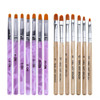 WOKOTO 14 Pcs Acrylic Nail Brush Set UV Gel Nail Acrylic Brush Tips Builder Brush Nail Painting Brush Pen Nail Dust Brus