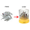 Mpnetdeal Nail Drill Bits Holder with Dust Proof Cover 48 Big Holes Storage Stand Displayer Container Organizer Box Case
