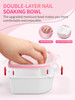 Nail Soaking Bowl 2PCS Soak Off Gel Polish Dip Powder Remover Manicure Bowl with Triangle Cuticle Peeler and Stainless S