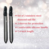 Diamond Nail File Set 2Pack with Protective Sleeves Stainless Steel Manicure Files for Women DoubleSided Sapphire Grit M