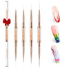 modelones Nail Art Brushes Super Fine Liner Nail Brush Kit Dualended 7111520mm for Gel Polish Thin Lines Precise Details