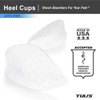 Tulis Heavy Duty Gel Heel Cups Cushion Insert for Shock Absorption Plantar Fasciitis Severs Disease and Heel Pain Relief