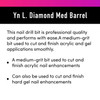 Young Nails 332 Cross Cut MediumGrit Diamond Nail Bit Professional Grade Nail Drill Bits for Acrylic and Gel Nail Finish