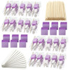 Leelosp 120 Sets Disposable Manicure Kit Basics 3 Pieces Nail Kit White Wood Nail File 180180 Grit Purple Mini Buffer 10
