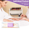 Leelosp 120 Sets Disposable Manicure Kit Basics 3 Pieces Nail Kit White Wood Nail File 180180 Grit Purple Mini Buffer 10