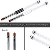 Ycyan 2Pcs Oval Flat UV Builder Gel Nail Brush Set Rhinestone Handle Professional Nail Art Design Brushes for Polygel Ha