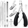 JTIEO 9 Pack Toenail Clippers Ingrown Toenail Removal Kit Heavy Duty Toe Nail Clippers for Thick Nail for Seniors Profes