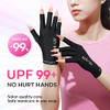 modelones UV Gloves for Gel Manicures Professional UPF99 Anti UV Protection Gloves for Gel Nail Lamp Black