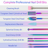BQAN Nail Drill Bits 10Pcs 332 in Carbide Professional Drill Bit Set for Nail Tech Remove Acrylic Gel Nails Manicure wit