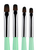 Beaute Galleria 4pcs Acrylic UV Gel PolyGel Nail Art Brush Set Size 6 8 10 14 Nail Tips Builder Painting Pen CleanUp Bru