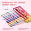 KINGMAS 10 Pcs Nail Art Brushes Clean Up Painting Brush Drawing Pen Nail Liner Brush and Nail Dotting Pen