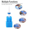 Ceramic Cuticle for NailsFire Arrow Nail Bit Cylinder Shape Grinding Head with Stainless Steel Stick Nail for Manicure D