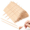 45 Inch Orange Wood Sticks for Nails AHIER 100PCS Wooden Cuticle Pusher Sticks Double Head Functional Manicure Tools