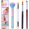 WOKOTO 4Pcs Ombre Nail Art Brush Set Double Head Nail Gradient Sponge Brushes For Nails Shading Pen Nail Brushes For Cle