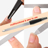 12 Pcs Metal Nail File 67 Inch Stainless Steel Nail File Double Sides with Anti Slip Handle Fingernails Toenails Manicur