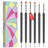 SAVILAND Nail Art Brushes Set 6pcs DoubleEnd Nail Art Tools Professional Nail Art Kit Dotting Tools Line Pen Painting Br