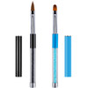 SILPECWEE 2Pcs Acrylic Nail Brush Oval Nail Art Brushes Nail Clean Up Brushes Nail Design Tools Nail Painting Kit Manicu