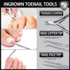 Teenitor Ingrown Toenail Tool Pedicure Tools for Feet Stainless Steel Ingrown Toenail Clippers Ingrown Toenail File and