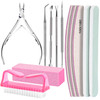 FANDAMEI Nail Care Kit Nail Files 100180 Nail Buffer Block Cuticle Nippers Cuticle Trimmer Cuticle Pusher Nail Tools Nai