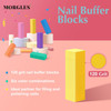 MORGLES Nail Files and Buffers Natural and Acrylic Nail Care Kit 6 Pcs 100180 Grit File 6 Pcs Rectangular Buffer Blocks