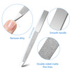Mudder 6 Pieces Diamond Nail File Stainless Steel Double Side Nail File Metal Buffer Women Men Fingernails Toenails Mani