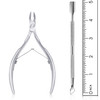 Cuticle Nipper with Cuticle PusherProfessional Grade Stainless Steel Cuticle Remover CutterDurable Manicure and Pedicure