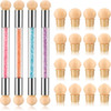 Maitys 4 Pcs UV Gel Gradient Sponges Pens with 16 Pcs Replacement Head Nail Sponges for Ombre Double Head Brush for Nail