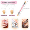 Maitys 4 Pcs UV Gel Gradient Sponges Pens with 16 Pcs Replacement Head Nail Sponges for Ombre Double Head Brush for Nail