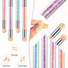 Maitys 4 Pcs UV Gel Gradient Sponges Pens with 16 Pcs Replacement Head Nail Sponges for Ombre Double Head Brush for Nail