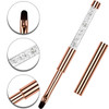 YCYAN 1Pcs Oval UV Gel Nail Brush Rhinestone Handle Professional Nail Art Tools Size 8 Rose Gold