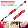 Ycyan 2Pcs Oval Flat UV Gel Nail Brush Set Rhinestone Handle Professional Nail Art Design Brushes Multicolored Size 8