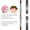 Ycyan 2Pcs Dualended Nail Design Brushes Rhinestone Handle UV Gel Nail Brush Set Professional Nail Art Tools