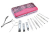 Manicure Set Professional Nail Clippers Kit Pedicure Care Tools Stainless Steel Grooming Kit 12Pcs for Travel or Home Pi