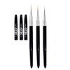 FULINJOY Nail Art Liner Brushes 7mm9mm11mm UV Gel Painting Nail Art Design Brush Metal Handle Nail Drawing Pens 3PCS Bla