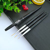 FULINJOY Nail Art Liner Brushes 7mm9mm11mm UV Gel Painting Nail Art Design Brush Metal Handle Nail Drawing Pens 3PCS Bla