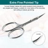 CGBE Manicure Scissors Extra Fine Eyebrow Scissors for Grooming Curved Blade Nail Scissors Precise Pointed Tip Grooming