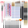 Artdone 35pcs Nail Art Pens brushesNail Art Tool SetNail Dotting ToolsNail Dust BrushStriping Nail Art Brushes for Long