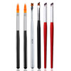 DANNEASY 6Pcs Nail Art Brush Ombre Nail Brush Oblique Head French Tips Nail Brush Nail Design Kit Nail Painting Tools Na