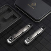 FERYES Nail Clippers with Catcher 2 PCS Set No Splash Fingernail Clipper and Toenail Clipper Stainless Steel Nail Cutter