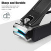 FERYES Nail Clippers with Catcher 2 PCS Set No Splash Fingernail Clipper and Toenail Clipper Stainless Steel Nail Cutter