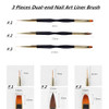 FULINJOY 3 Pcs Nail Drawing Pen Dual End Nail Art Pen Brush Acrylic Round Flat Painting Drawing Liner Nail Tools