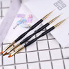 FULINJOY 3 Pcs Nail Drawing Pen Dual End Nail Art Pen Brush Acrylic Round Flat Painting Drawing Liner Nail Tools