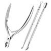 Cuticle Trimmer Cuticle Remover with Cuticle Pusher XUNXMAS Professional Stainless Steel Durable Pedicure Manicure Tools