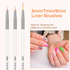 TEOYALL Fine Liner Brush Nail Art Striping Brushes 5791120mm Thin Line Nail Brush Detail Drawing Brush Gel Nail Polish B