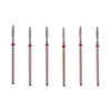 MZCMSL Flame Cuticle Drill Bit Set with Case 6pcs Pro Diamond Nail Bits for Nail Salon Manicure